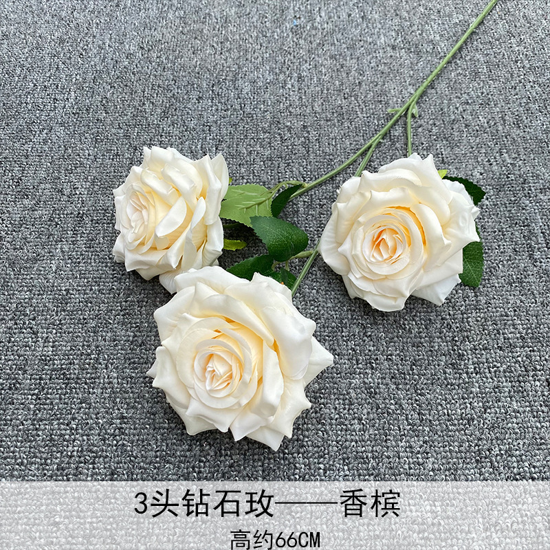 Artificial Rosa sola franela Rosa flor artificial boda decoración del hotel decoración del hogar arreglo de flores flor artificial Rose