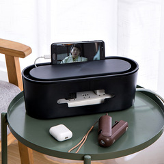 Creative multi-functional power strip storage box desk power cord plug adapter charger computer power strip cable organizer