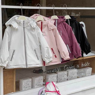 艾摩贝贝儿童硬核户防风锁温外棉服外套男女童防水保暖夹棉冲锋衣