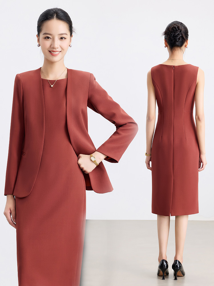 Xinmengyuan Unique and Beautiful Suit Autum Formal Fit Formal Occasion Professional Suit Skirt Collarless Suit Jacket