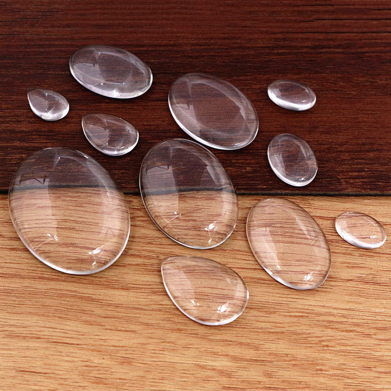 Time Gemstone Transparent Glass Oval Drop Oval Glass DIY Jewelry