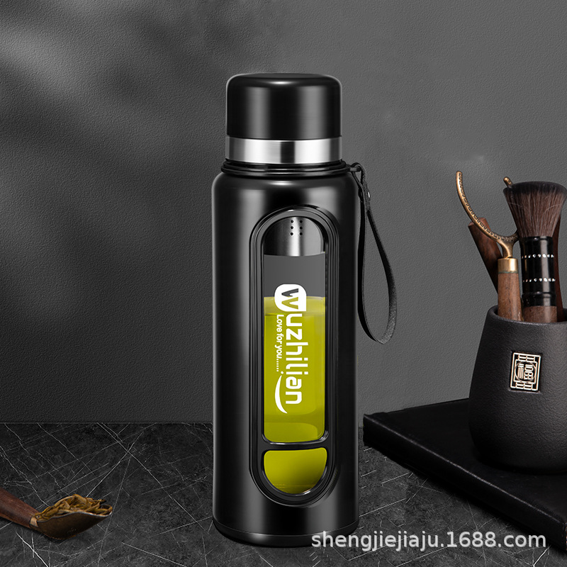 便携茶水分离泡茶水杯子超大号玻璃杯大容量双层耐高温防摔男批发