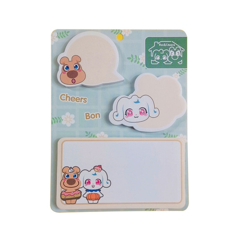 Wholesale Creative Notepad Ad Shaped Cartoon Logo Sticky Notes Pet Combination N Times Notice Sticky Notes