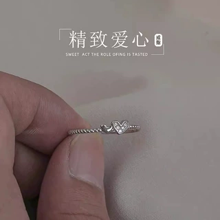 韩版简约编织爱心戒指女精致小众设计高级感百搭轻奢气质开口指环