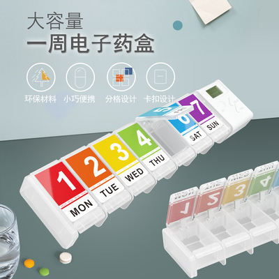 Key 7 Plastic Kit One week 7 days Storage UV Printing Portable travel Separate loading Electronics Medicine box