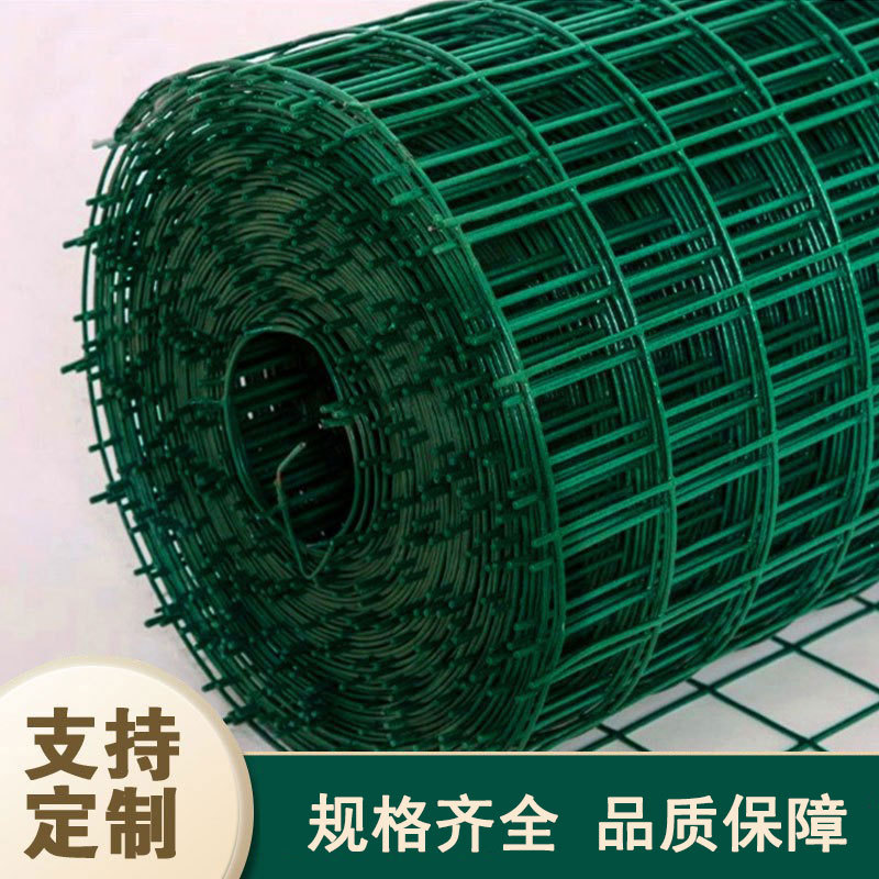 现货供应绿色浸塑铁丝卷网荷兰网家用养鸭养鸡圈地农场养殖网批发