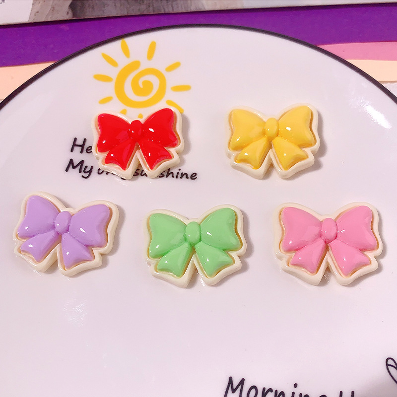 Accesorios de resina di di arco de macarón transfronterizo pegamento de crema pegamento para el cabello pinzas de cabello papelería parches hechos a mano