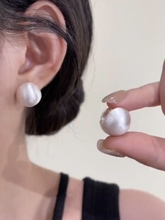 925 Silver Needle Brushed Round Ball Earrings, Retro High-End Earrings, Niche Fashion Design Earrings, Earrings