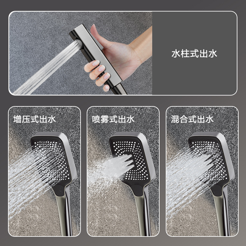 Red pistola roja Botón de piano gris pantalla digital temperatura constante cabezal de ducha cobre sobrealimentado baño blanco sobrealimentado Dispositivo de Ducha