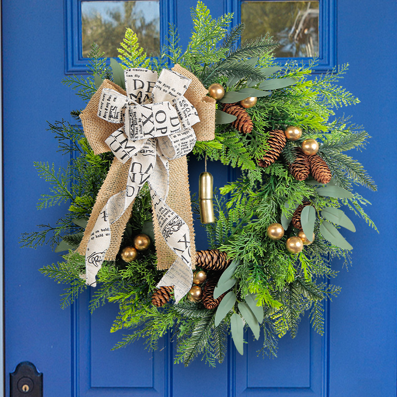 Hong Kong amor transfronterizo estación independiente de Navidad cono de pino Bell Garland Navidad puerta colgante país Garland Navidad decoración de vacaciones