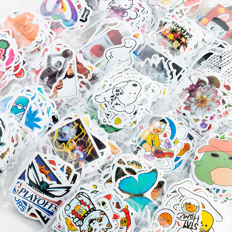 50 piezas no repetidas impermeable extraíble Amazon eBay popular caja de carro de dibujos animados lindo pequeño casco fresco pegatinas