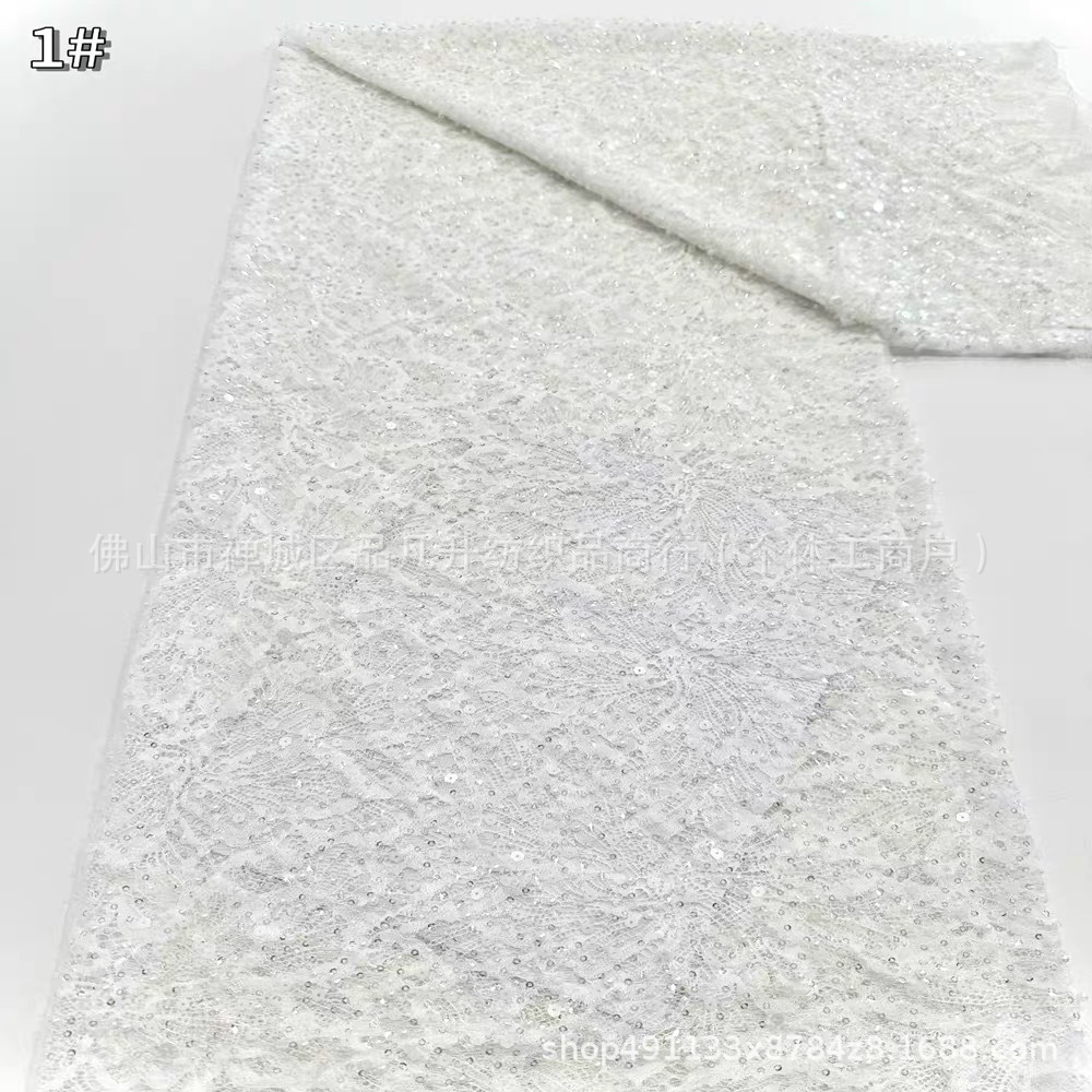 Nueva moda Gaoding lujo ligero vestido de boda vestido de moda cena tela de encaje pesado tela de cuentas