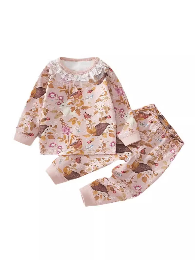 Baby Underwear Set Primavera y otoño ropa para bebés ropa para casa pijamas algodón vestido de otoño pantalones split set de niñas