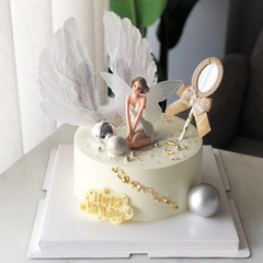 Flower Fairy Birthday Cake Decoration Flower Ornaments Elf Fairy Girl Princess Baking Plug-in Card Internet Celebrity