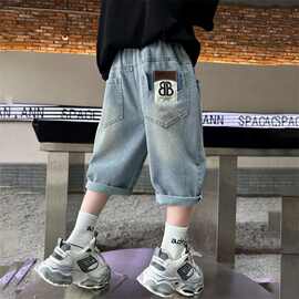 男童牛仔短裤夏季外穿2026新款男孩薄款中裤子童装大童儿童五分裤