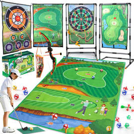 厂家25款高尔夫游戏垫套装室内外粘贴球计分比赛打击高尔夫球玩具