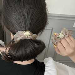 大腸髪輪女夏団子頭盤髪クリップ大サイズサメクリップ後頭部気質髪髪飾り