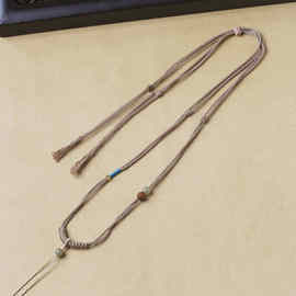 吊坠绳挂脖翡翠佛牌玉佩黄金项链挂绳男女细红黑绳子挂件手工编绳