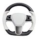 Applicable to Tesla Model 3/Y modified carbon fiber steering wheel upgrade suede soybean D-type steering wheel