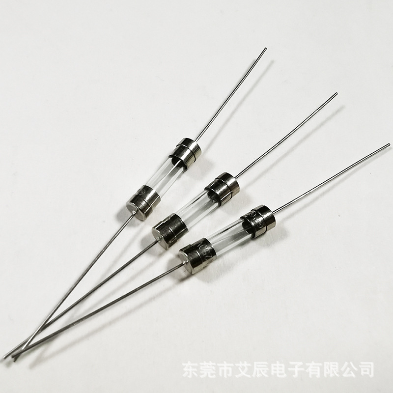 安规认证5*20玻璃管保险丝 快断型/慢断型双帽带引线玻璃管保险丝
