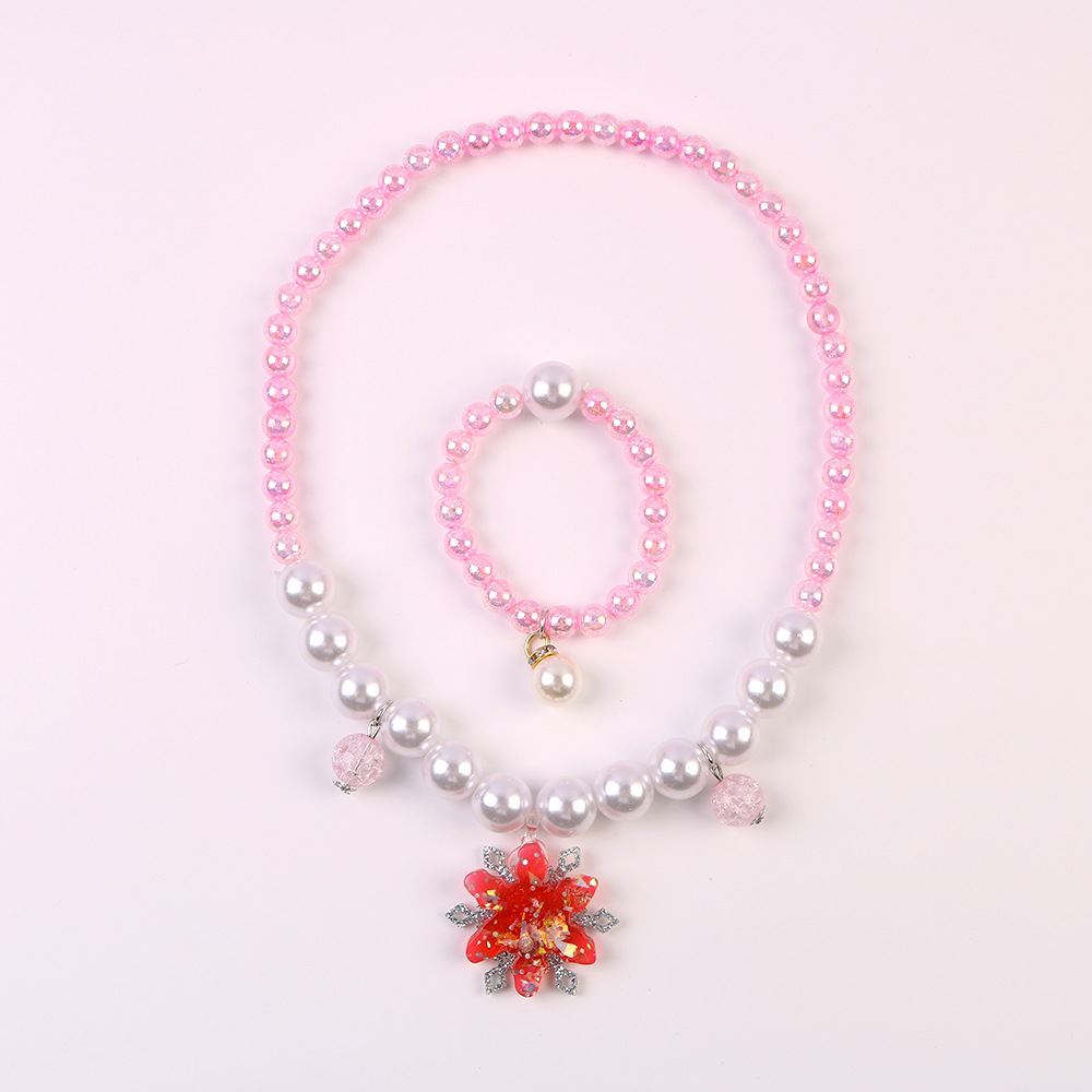 복숭아 눈송이 2 피스 세트 [투명 가방]