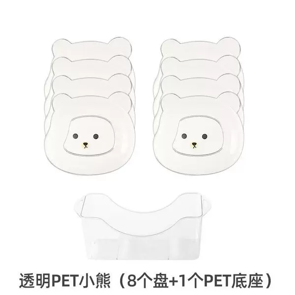 Transparent set, with little bears, 9 pieces