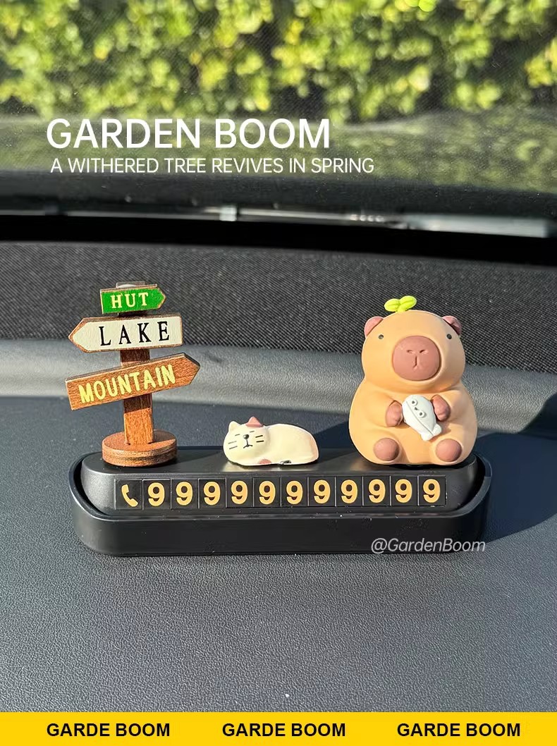 Car Temporary Parking Number Plate, Cute High-End Car Moving Phone Plate, Creative Decorative Ornaments in the Car