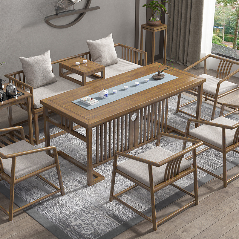 Mesa de té de madera sólida mesa de té lujosa nueva mesa de té china simple mesa de té de oficina integral