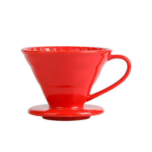 Ceramic hand brewed coffee filter cup V60 conical filter threaded drip coffee cup creative coffee utensils