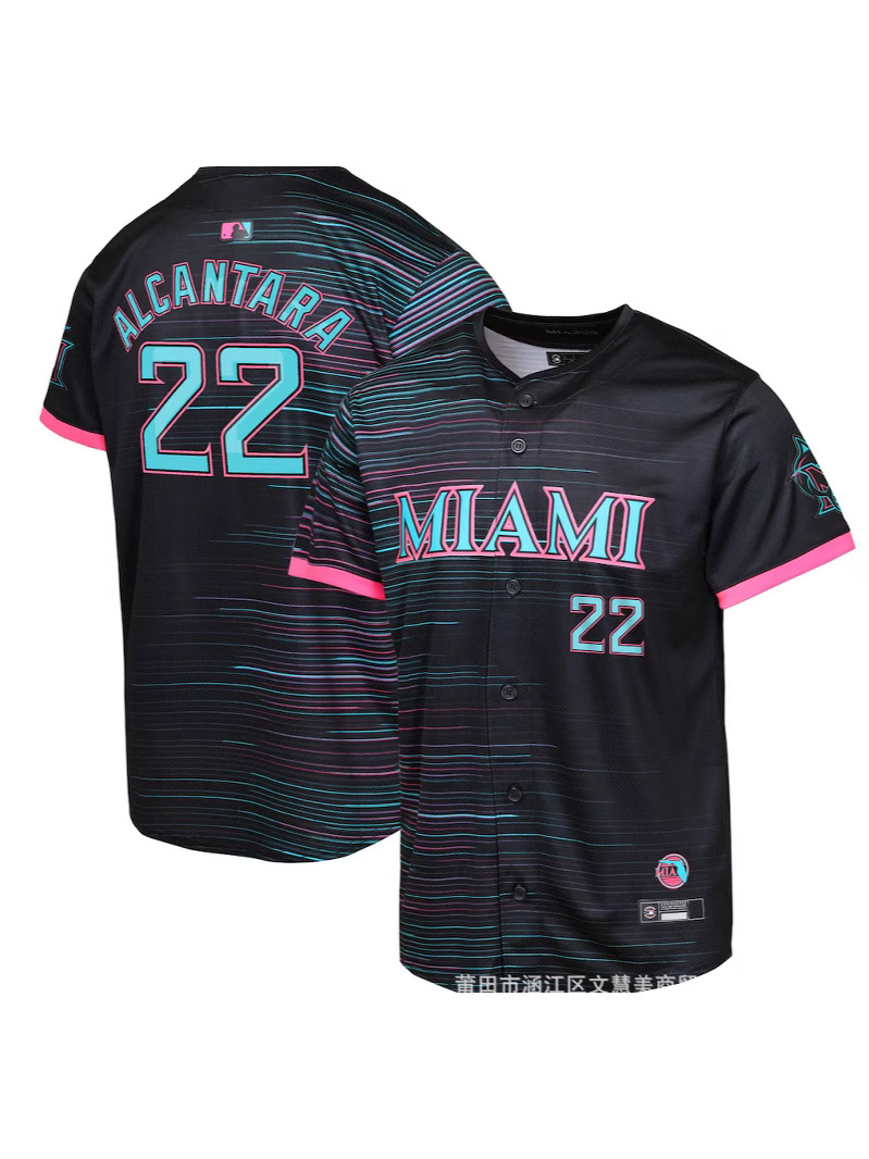 Youth Miami Marlins Black 2025 City Connect Limited Edition Player Jersey