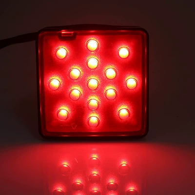 Cross-border hot sale US General led trailer light traction pickup car engine pipe cover car tail light brake light (Tail light) - red-light-black-shell-12-lamp