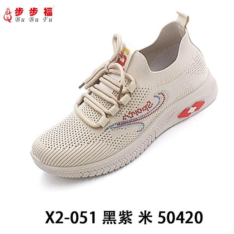 女士夏季新款网眼鞋轻便聚氨酯女鞋假系带一脚蹬妈妈鞋中老年布鞋