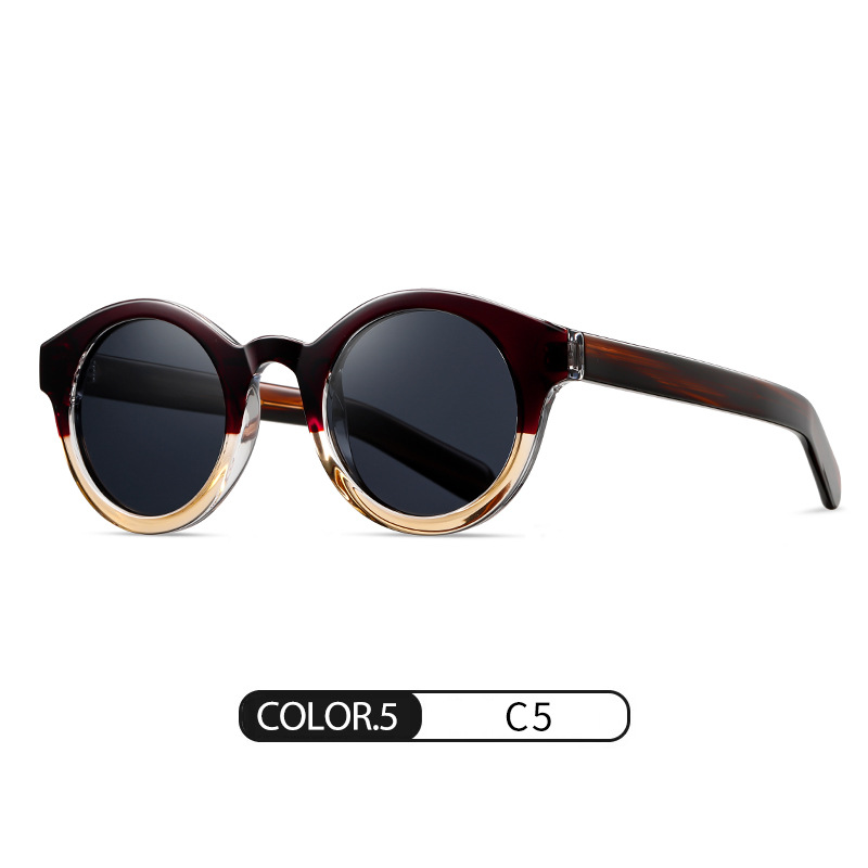 Nuevas gafas de sol de montura redonda S31125 Gafas de sol polarizadas de hoja de personalidad para hombre Gafas de sol de alta gama para mujer