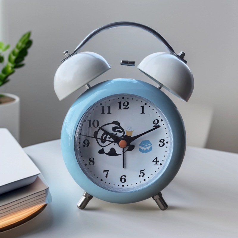 Reloj de timbre para el hogar de escritorio en forma de tambor Reloj despertador de escritorio creativo F18 para estudiantes silenciosos Relojes luminosos junto a la cama al por mayor