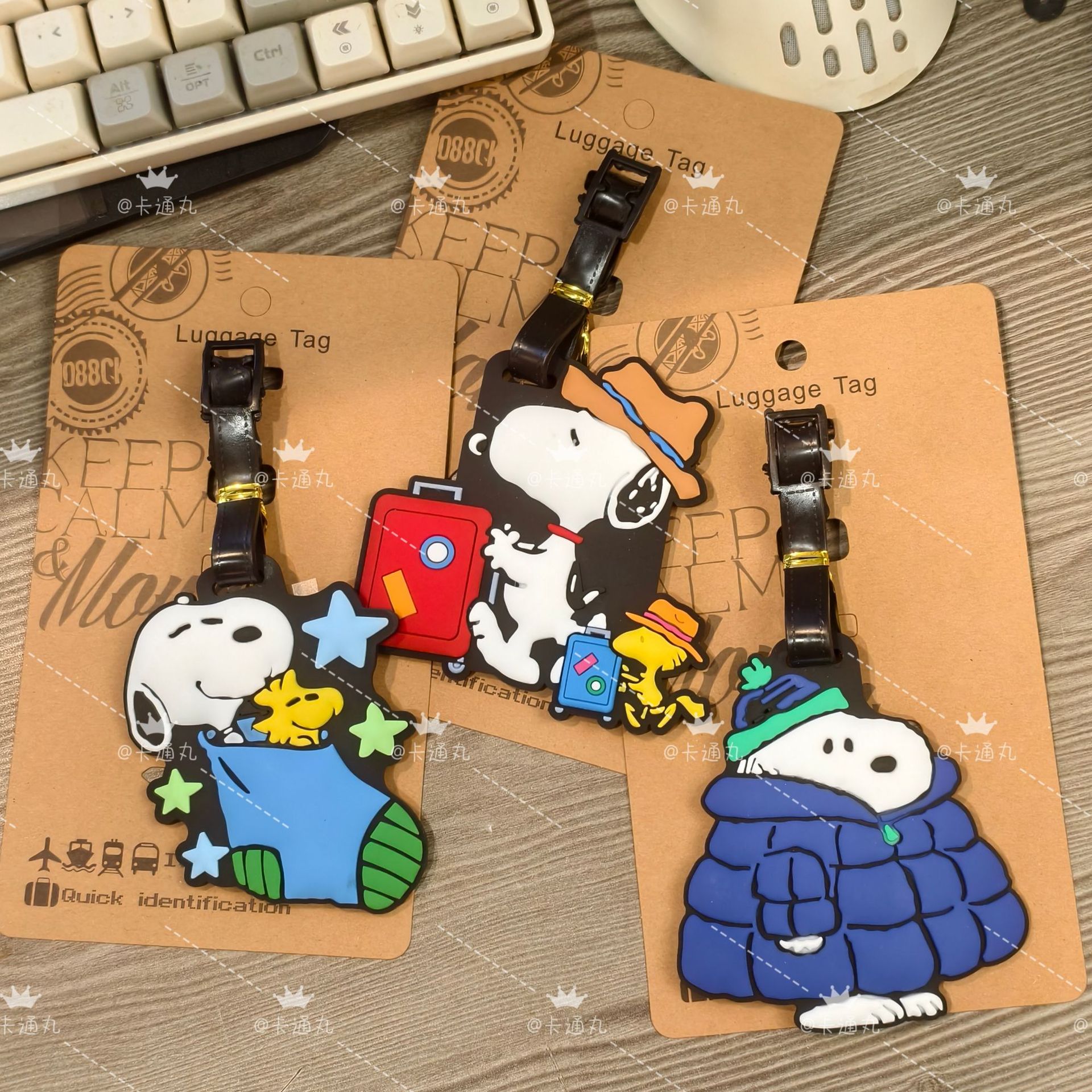 Luggage Tag Creative Travel Cute Cartoon Snoopy Hutzto Brown Puppy Bag Check-In Identification Tag