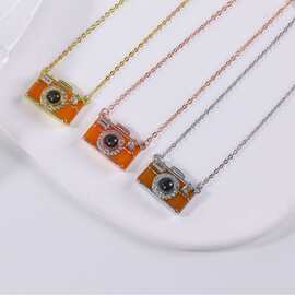 欧美跨境新款定 制图片相机钥匙扣定 做人像照片钥匙扣DIY饰品