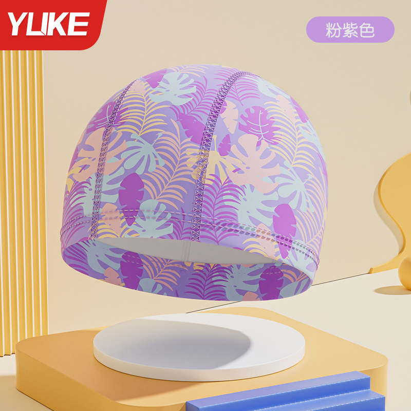 Gorro de natación para niños dibujos animados de niñas sombrero de tela cómodo bebé natación sombrero elástico equipo de piscina de escuela primaria para niñas