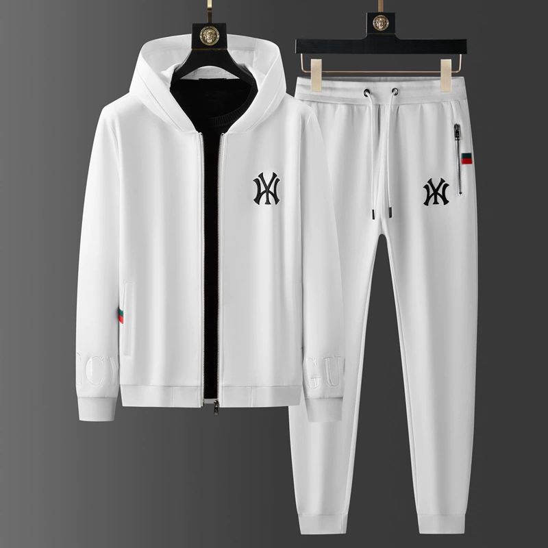 Новинка 2024, спортивный костюм, мужская спортивная одежда, весенне-осенняя модная мужская повседневная толстовка с вышивкой для бега, модный бренд NY