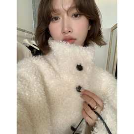 尺寸已更新 韩系温柔甜美百搭可爱减龄毛茸短外套单排扣保暖外套