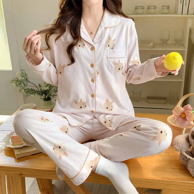 2025 pijama primavera, verano y otoño cardigans de dibujos animados de lactancia ajustable conjunto de ropa de hogar con cojín de pecho