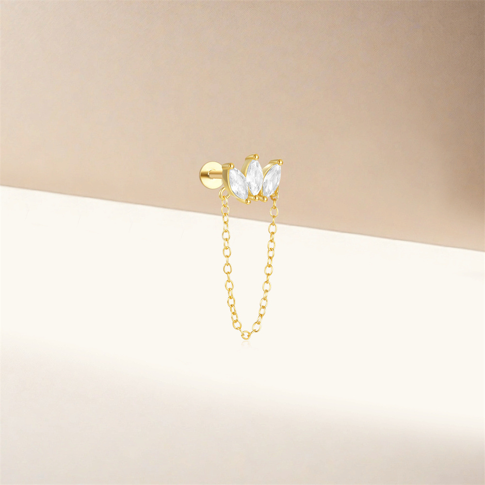 1 Piece 925 Sterling Silver Devil's Eye Star Moon Ear Studs display picture 18