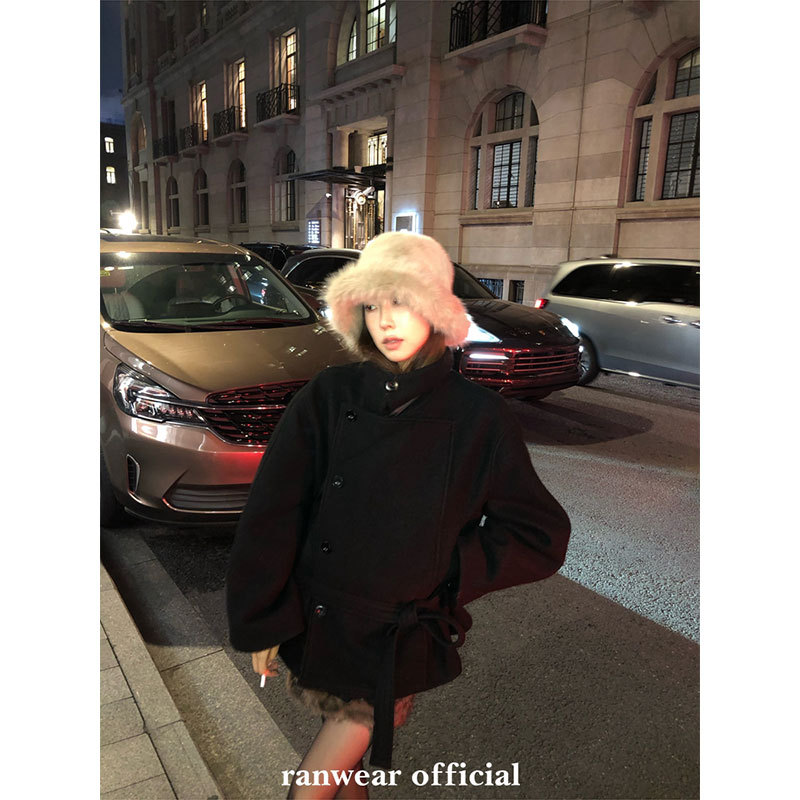 Ranwear 年度重磅 金敏喜 lemair_同款翻领绵羊毛呢子大衣外套