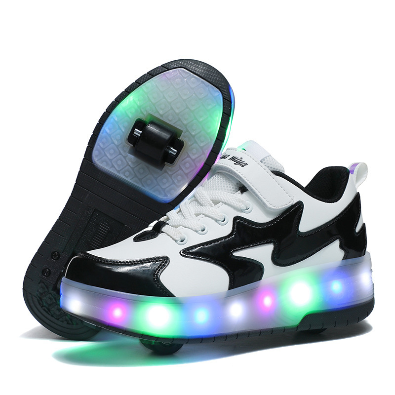 2026 Student Roller Shoes with Four Wheels, Children's Roller Skates for Boys and Girls, Detachable Wheeled Shoes, Skate Shoes with Lights