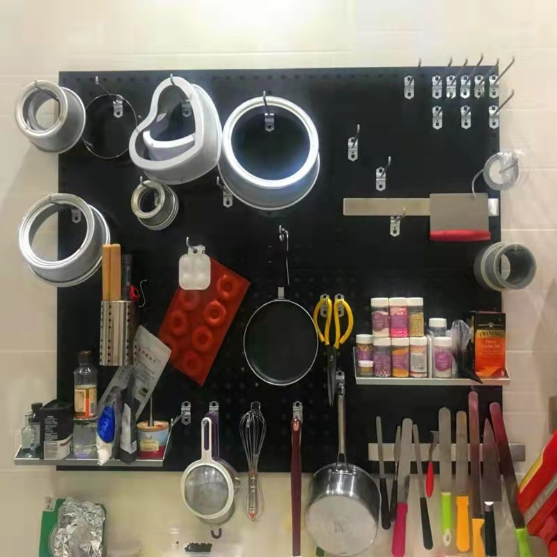 홀 보드 디스플레이 랙 스토리지 도구 랙 스퀘어 홀 도구 교수형 보드 랙 베이킹 다이슨 스토리지 교수형 랙 후크 선반