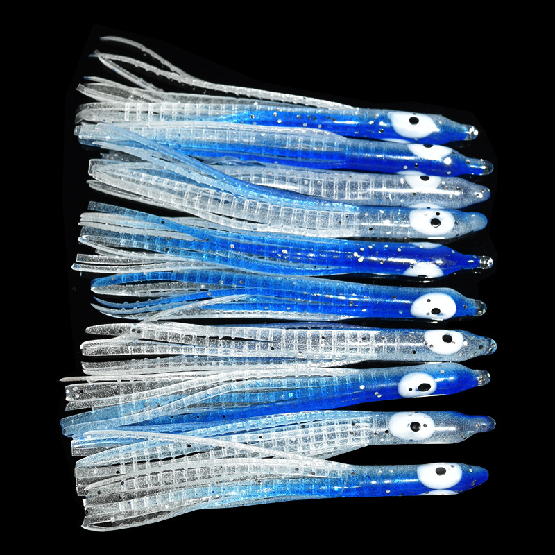 10 Pin sello luminoso cebo calamar multi-Barba cebo biónico Luya cebo de Pesca de Mar cebo suave cebo falso cebo de pesca