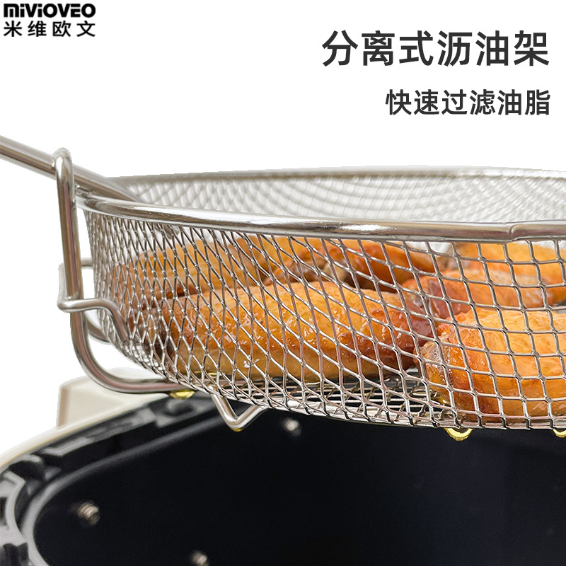 Wholesale air fryer accessories 304 stainless steel frying basket grease trap grill dry fruit grilling mesh oil filter pizza cake