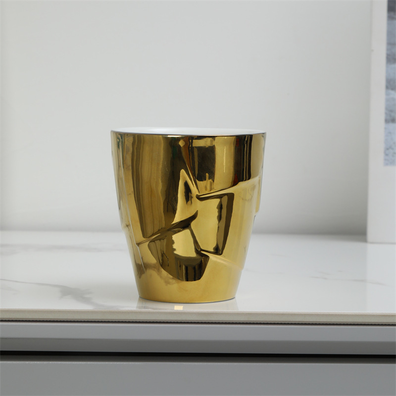 306 handleless bamboo cup - electroplated gold 250ml