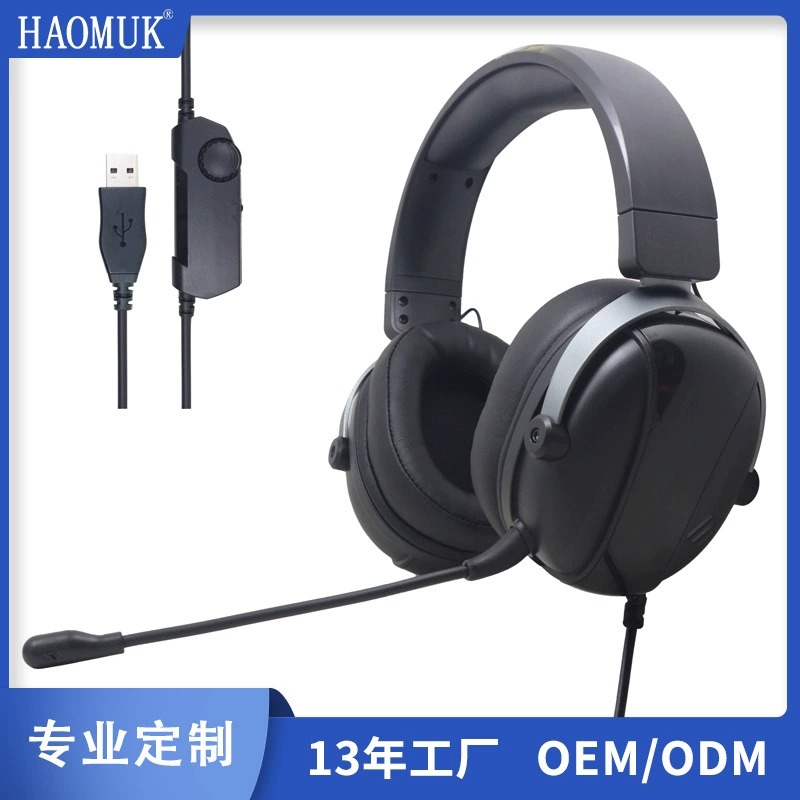 Foreign trade cross-border e-sports headsets wired headsets for computer games chicken earphones manufacturer OEM processing and customization