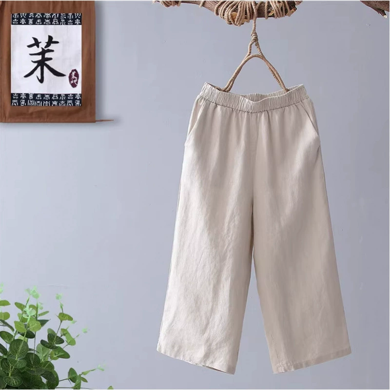 Summer trousers, oversize, plus size, bright catchy style, cotton and linen, loose fit