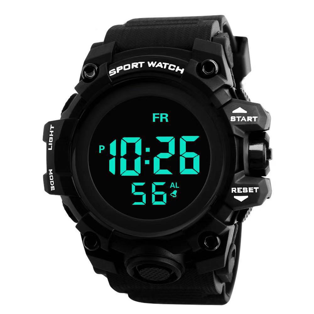 fashion motion watch multi-function personality Noctilucent alarm clock Spreadsheet student waterproof LED Wholesale watches